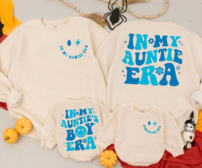 Groovy Auntie & Me Matching Set - Retro Auntie's Boy/Girl Outfit, Baby Shower Gift, Cool Aunt Era Sweatshirt, Playful Newborn Clothes 134 Chars
