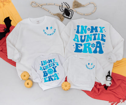 Groovy Auntie & Me Matching Set - Retro Auntie's Boy/Girl Outfit, Baby Shower Gift, Cool Aunt Era Sweatshirt, Playful Newborn Clothes 134 Chars