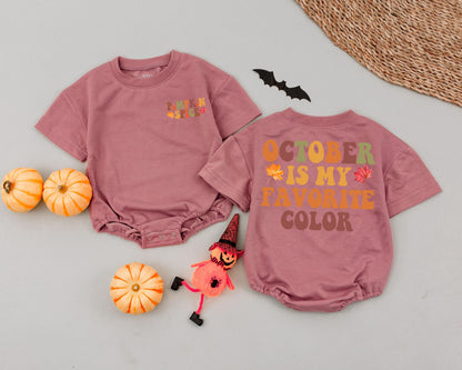 Baby's 1st Halloween Retro Pumpkin Romper - Cozy Fall Outfit