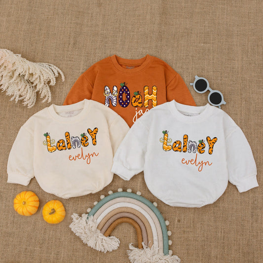 My First Halloween Outfit Pumpkin Bubble Romper Baby Boy Costume, Customized Halloween Baby Clothes Shower Gift Natural Bodysuit Newborn Boy Girl 137