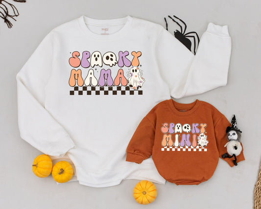 Halloween Mommy & Me Sweatshirts - Spooky Retro Family Outfits