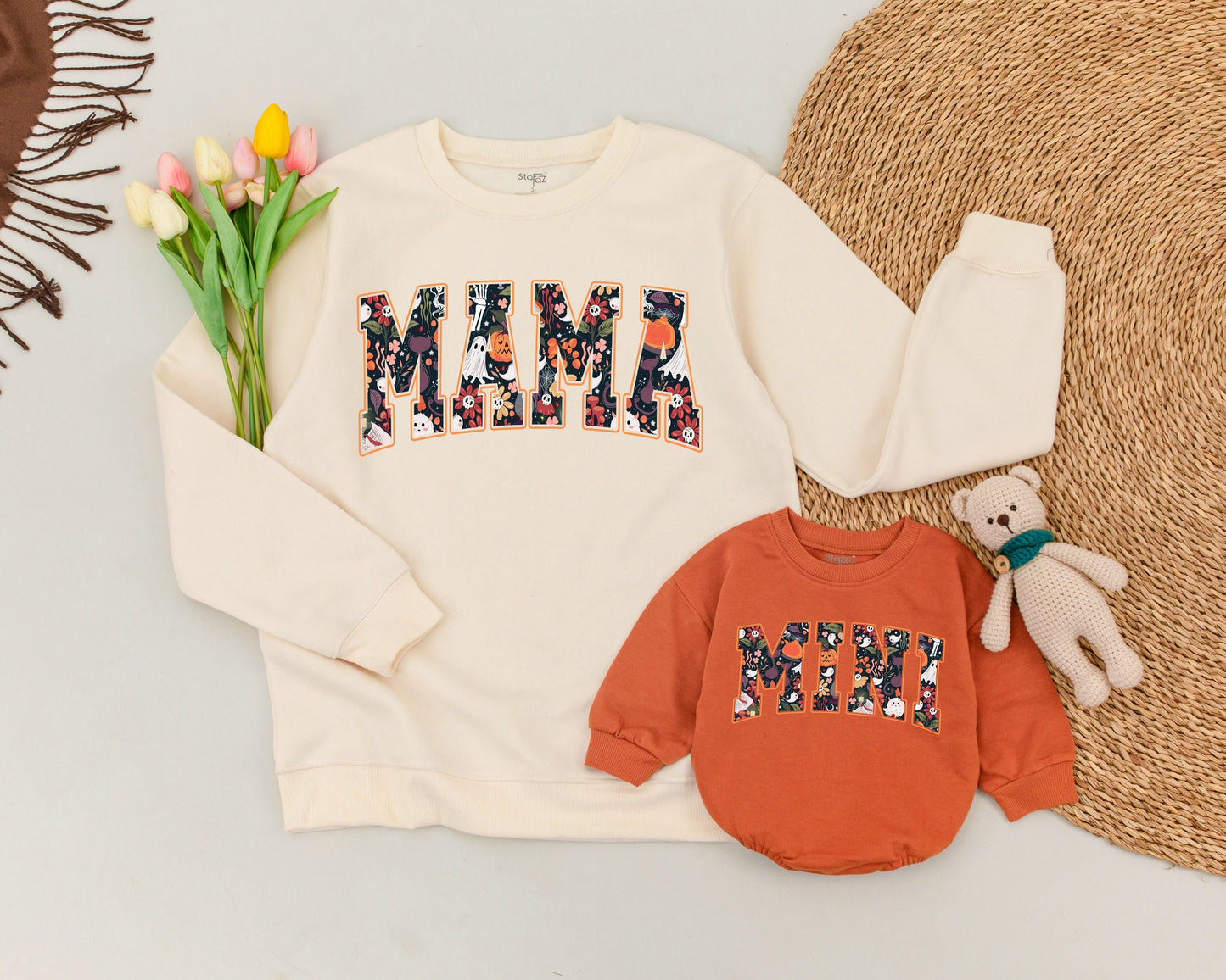 Halloween Mommy & Me Sweatshirts: Cute Ghost Matching Family Outfits