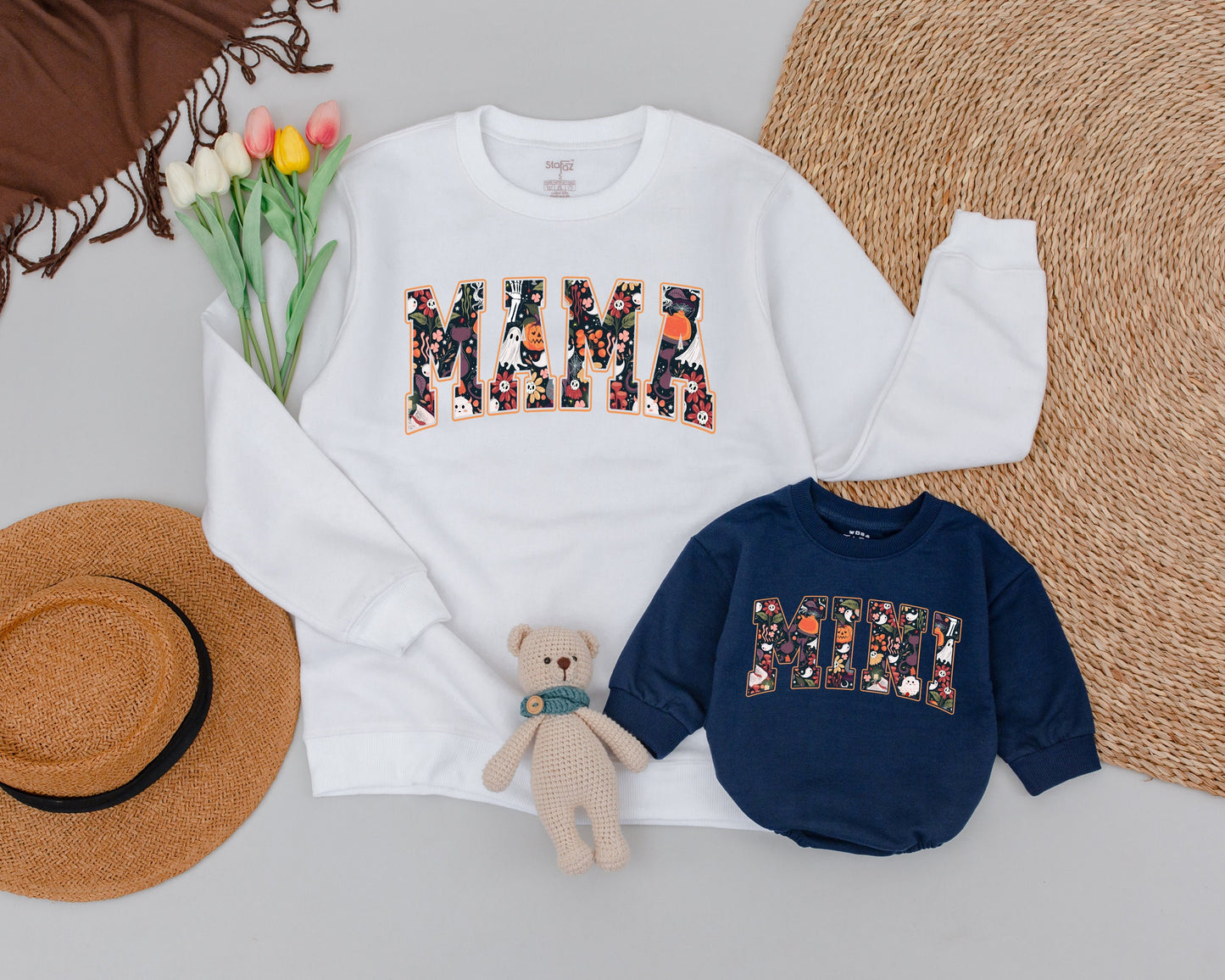 Halloween Mommy & Me Sweatshirts: Cute Ghost Matching Family Outfits