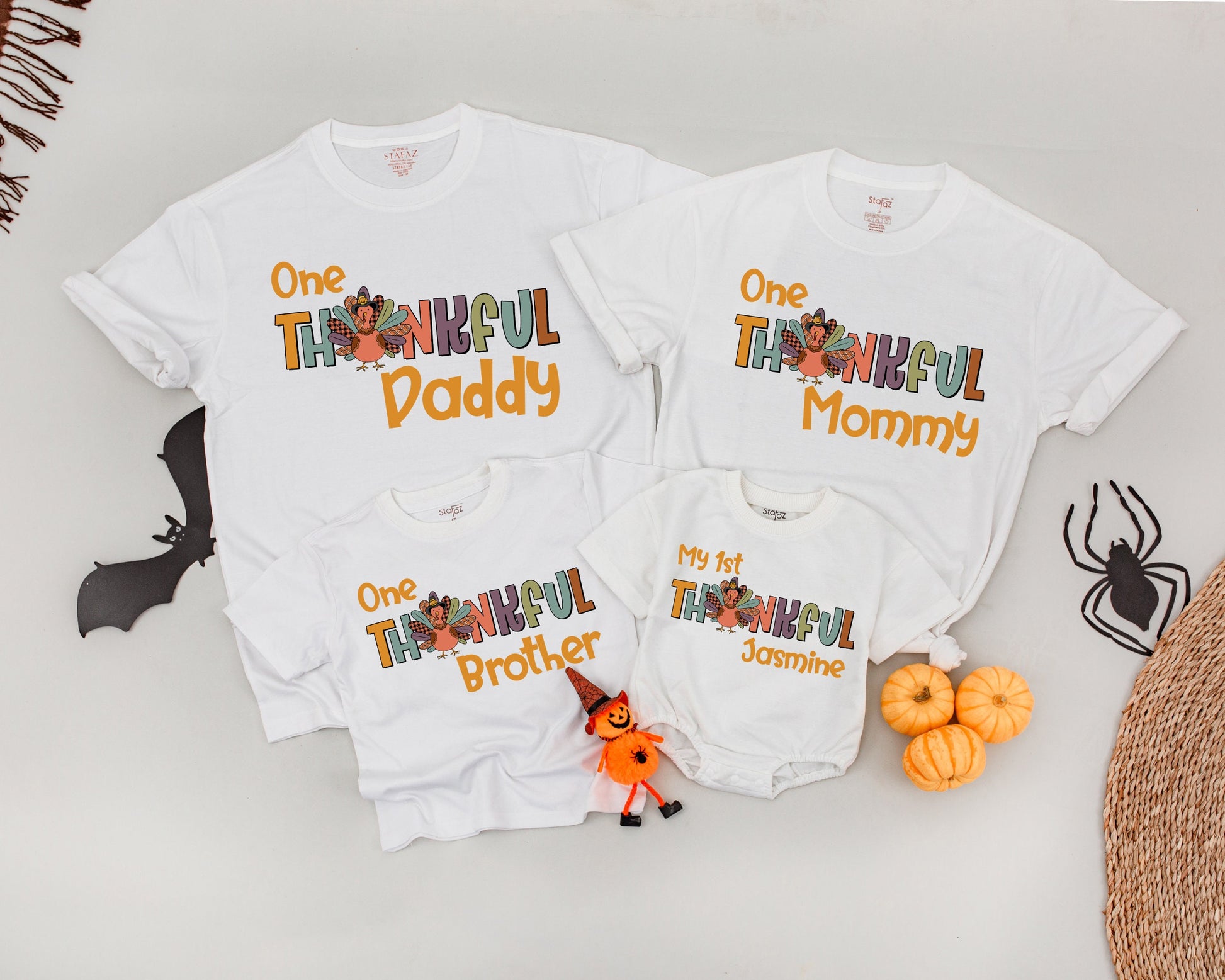 Thankful Family Matching Shirts, Personalized Thanksgiving Outfits