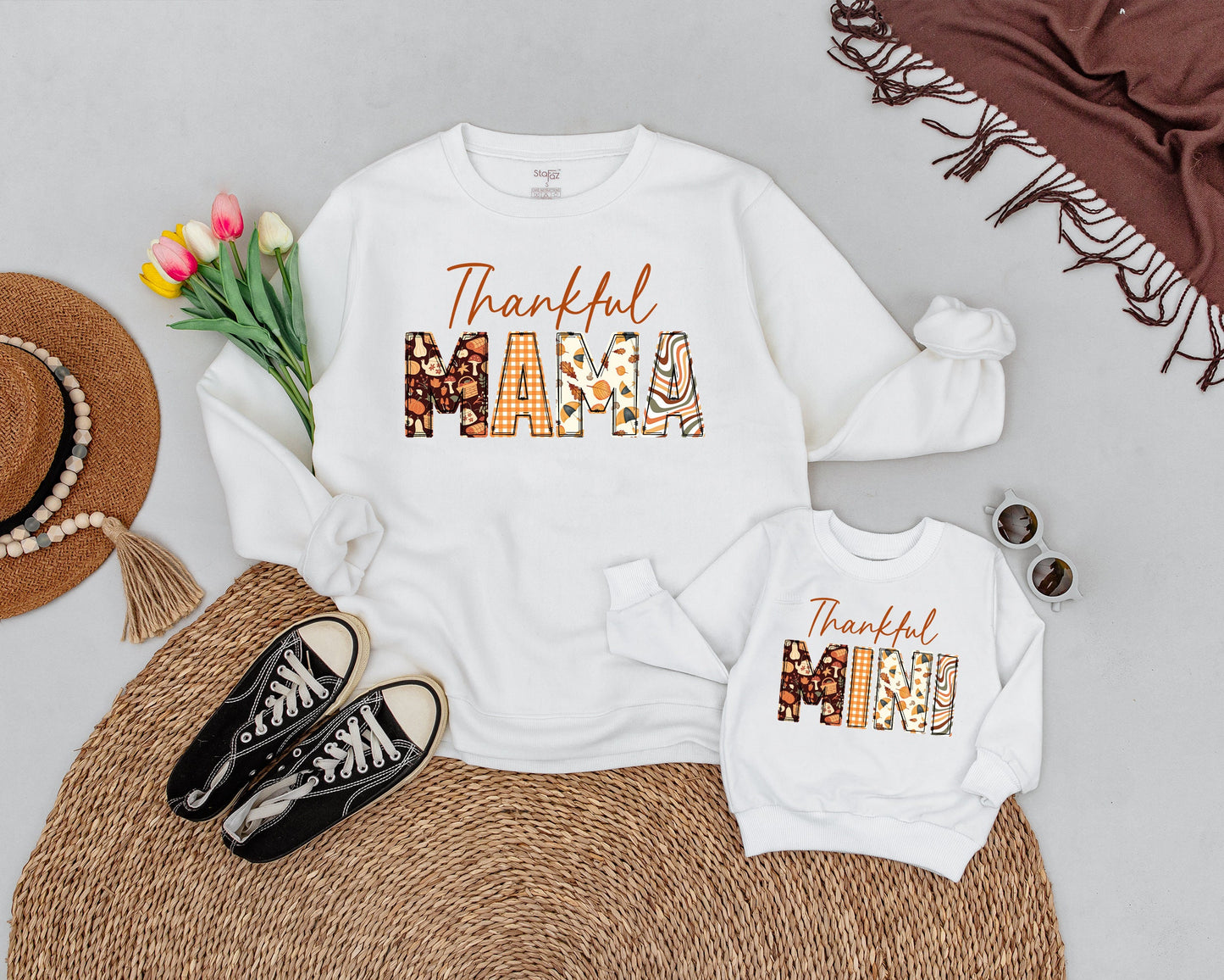 Matching Family Thanksgiving Outfits - Retro Fall Pumpkin Spice Set