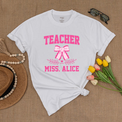 Personalized Teacher Tee, Back to School Shirt, Custom School Gift