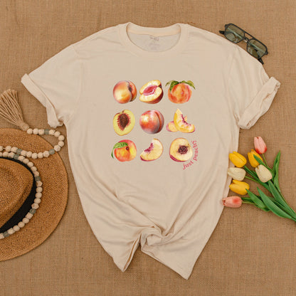 Peach Vintage Graphic T-Shirt, Y2K Boho Unisex Summer Tee
