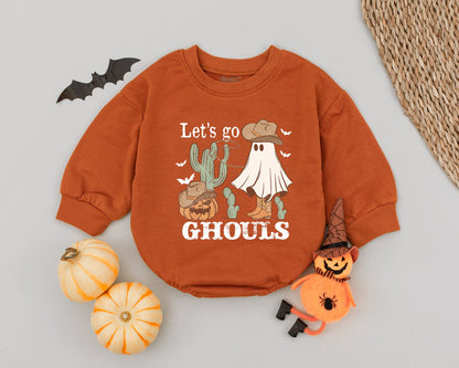 Retro Halloween Baby Romper: Pumpkin, Ghost, Western Style Costume