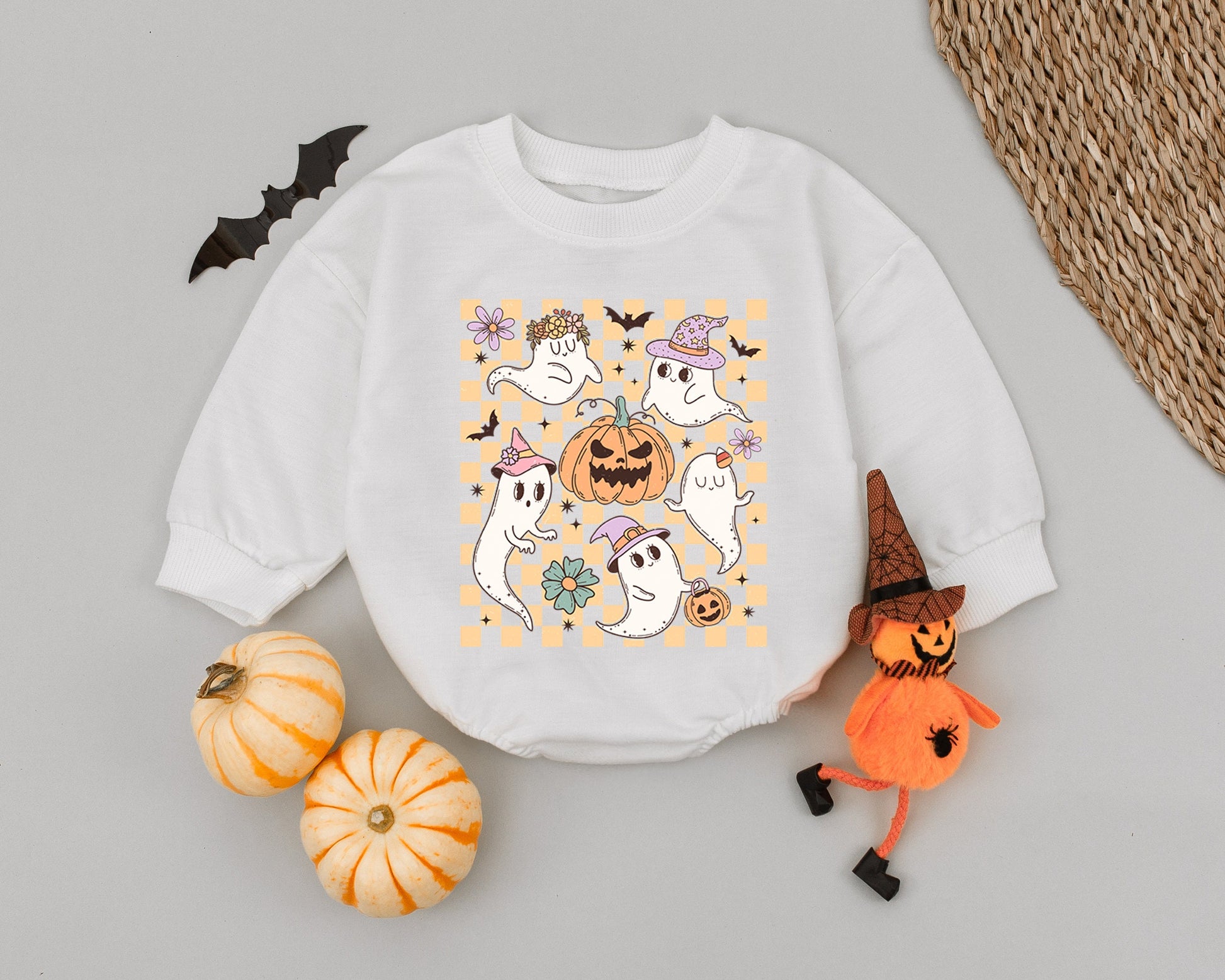 Halloween Baby Romper: Cute Pumpkin Ghost Outfit, Fall Shower Gift