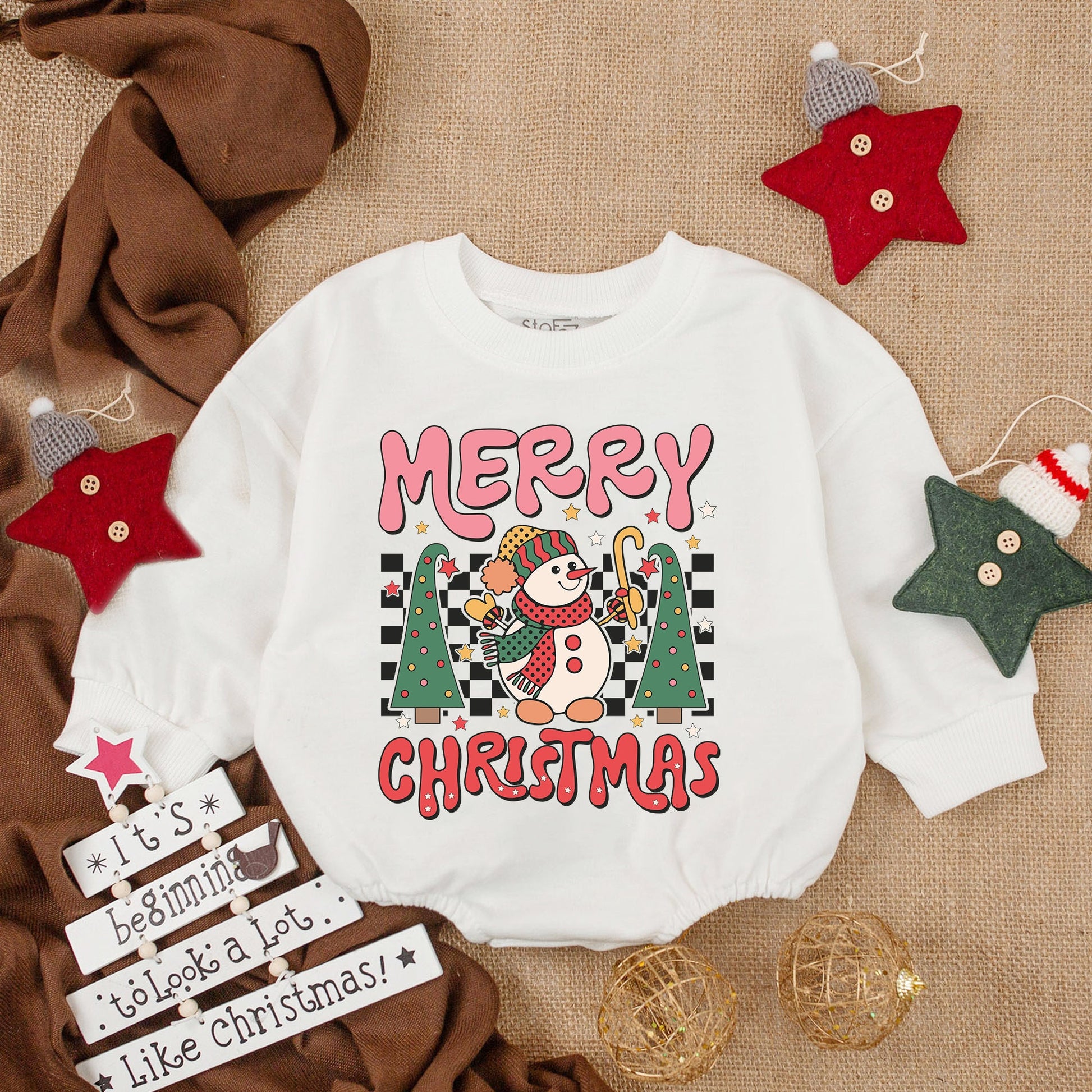 First Christmas Baby Romper, Long Sleeve Bodysuit, Holiday Gift  