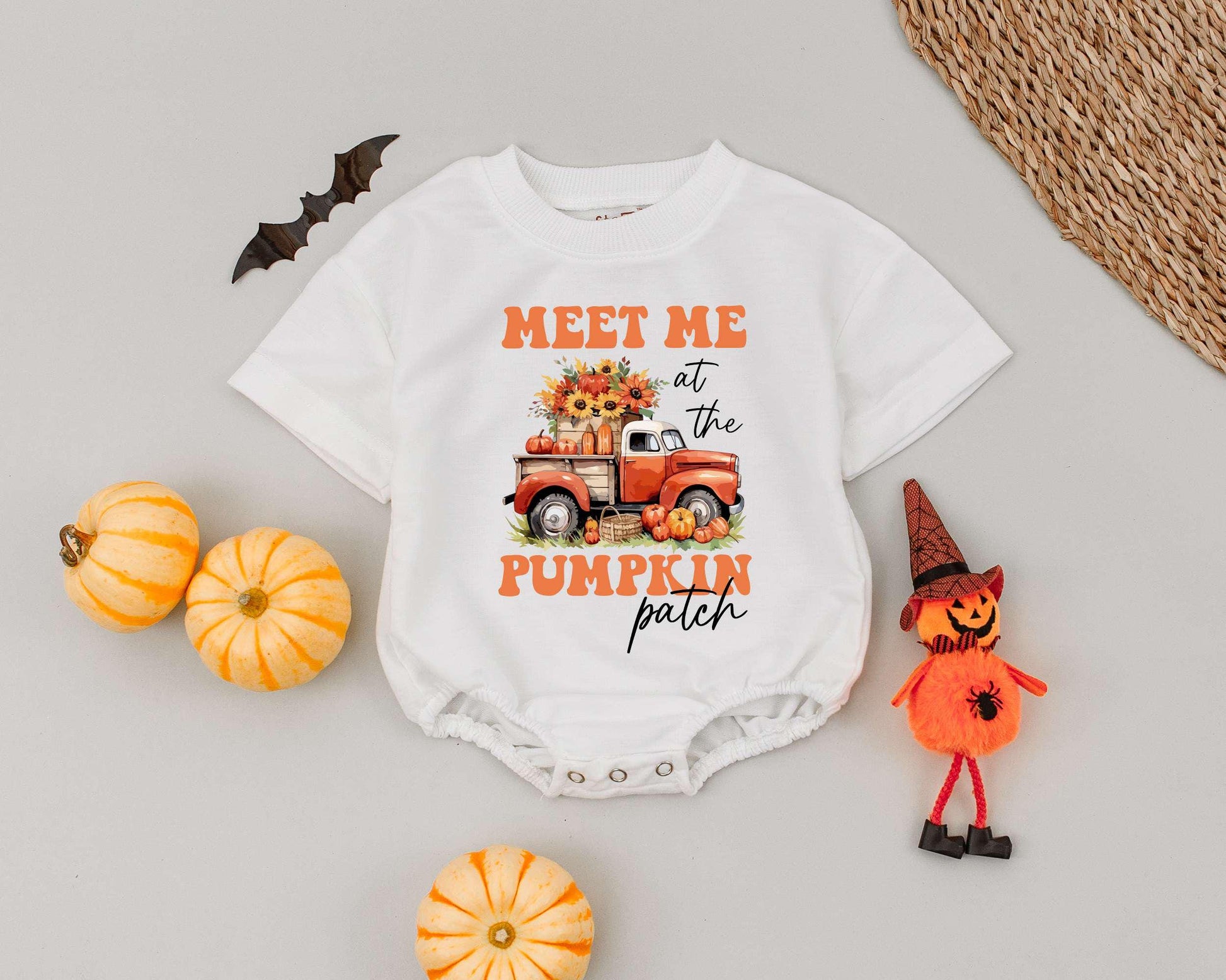 Pumpkin Patch Retro Romper: My First Halloween Baby Outfit