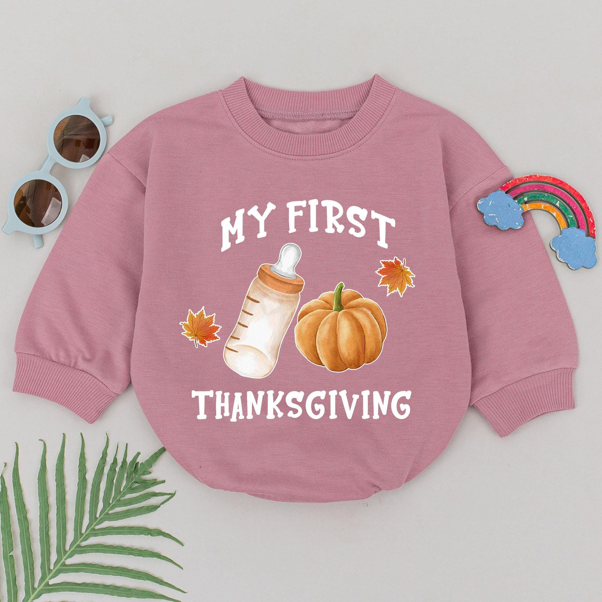 First Thanksgiving Baby Romper: Autumn Pumpkin Spice Gift Outfit