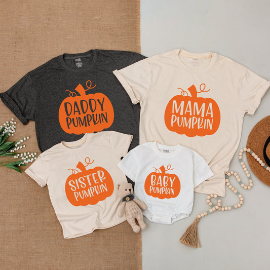 Matching Family Pumpkin Shirts - Mama, Mini, Baby Bodysuit & More