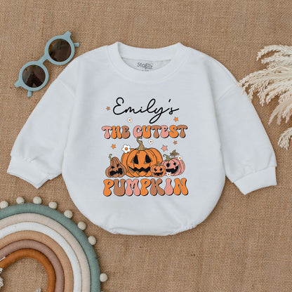 Adorable Custom Pumpkin Romper: Thanksgiving & Fall Baby Outfit