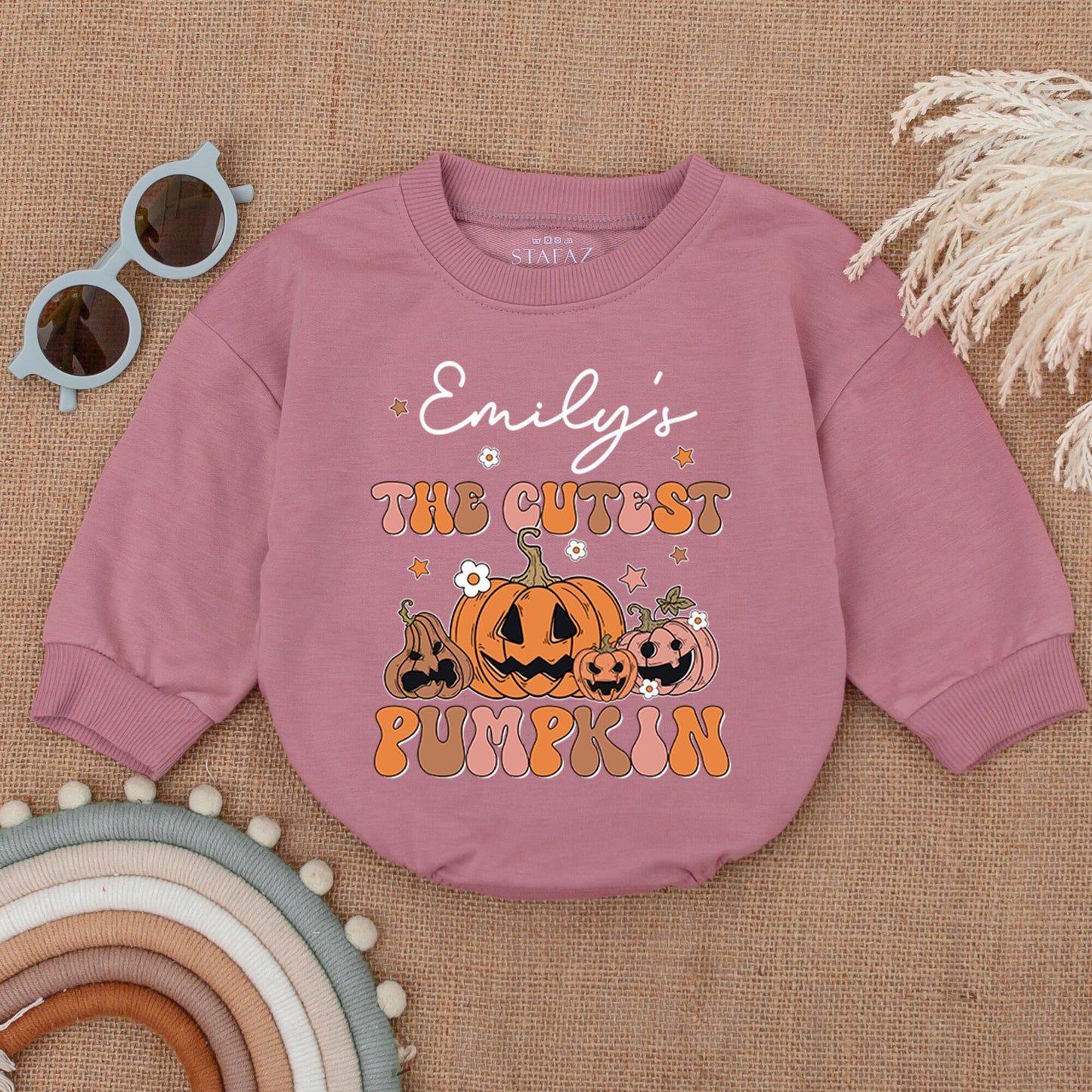 Adorable Custom Pumpkin Romper: Thanksgiving & Fall Baby Outfit