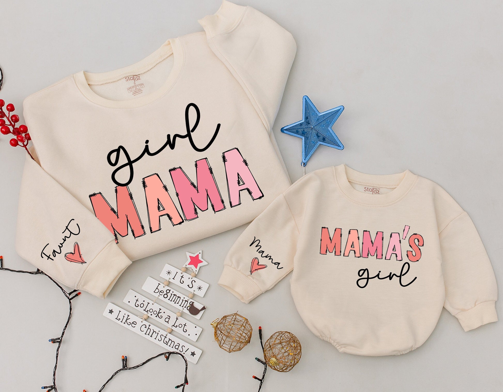 Matching Mama and Mini Sweatshirt Gift Set for Her and Baby