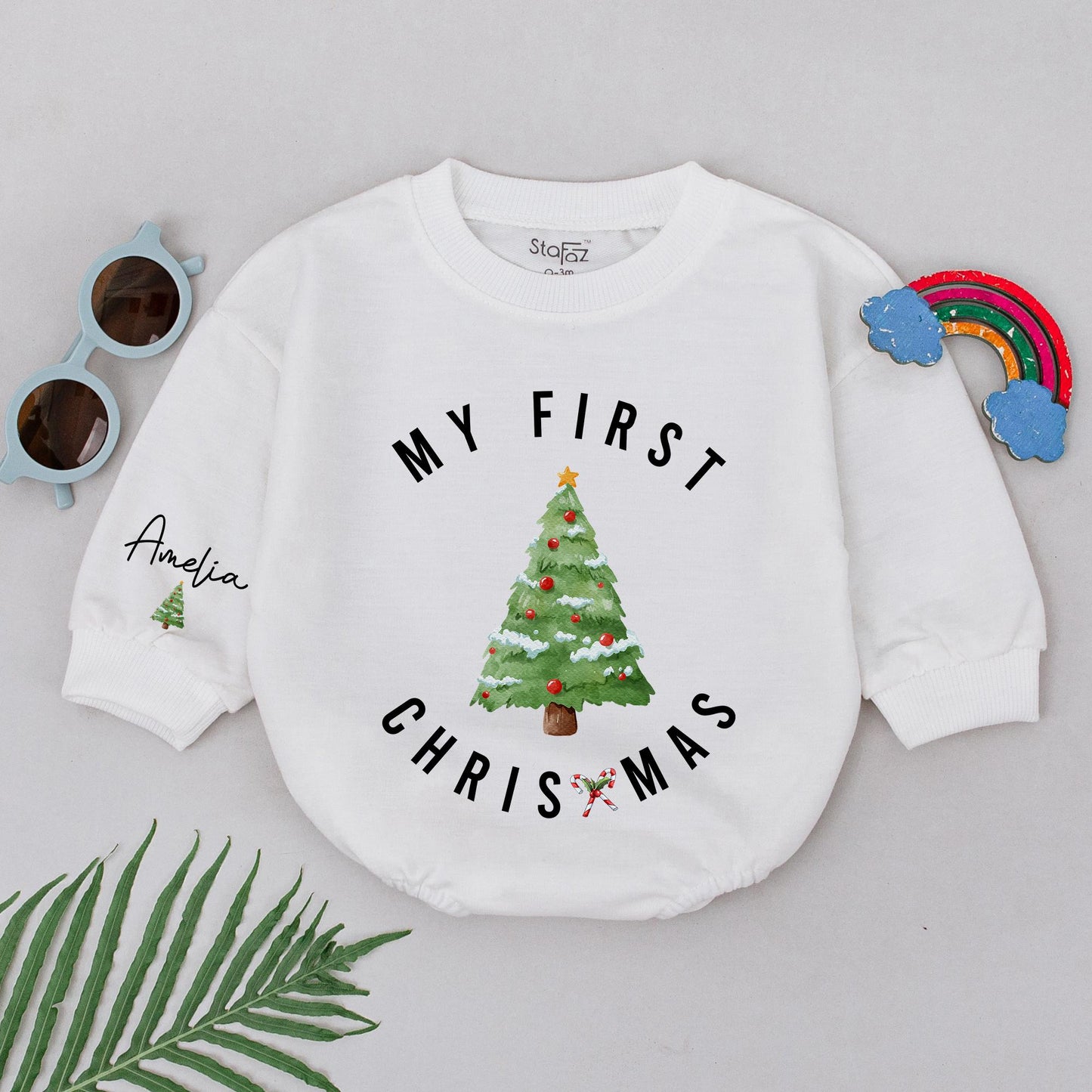 Custom Baby Christmas Romper – 1st Xmas Outfit for Boys & Girls