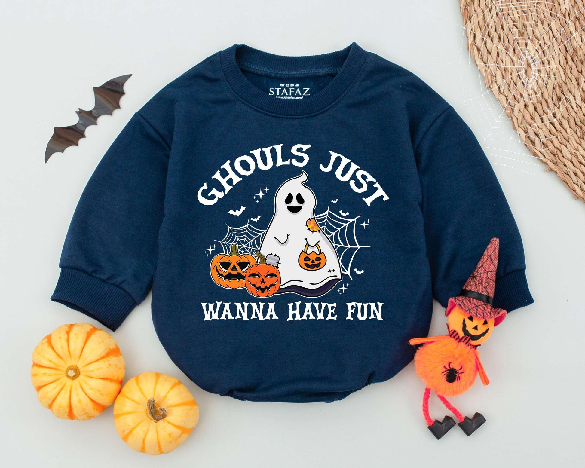 Spooky Fun Halloween Romper: Vintage Ghost Outfit for Babies