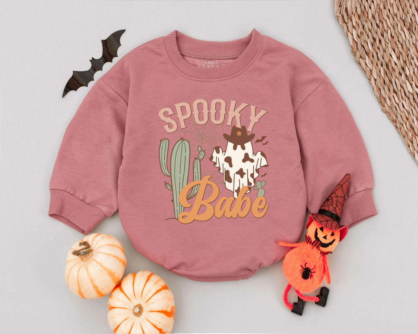 Adorable Halloween Baby Outfit: Romper & Sweatshirt for Spooky Fun