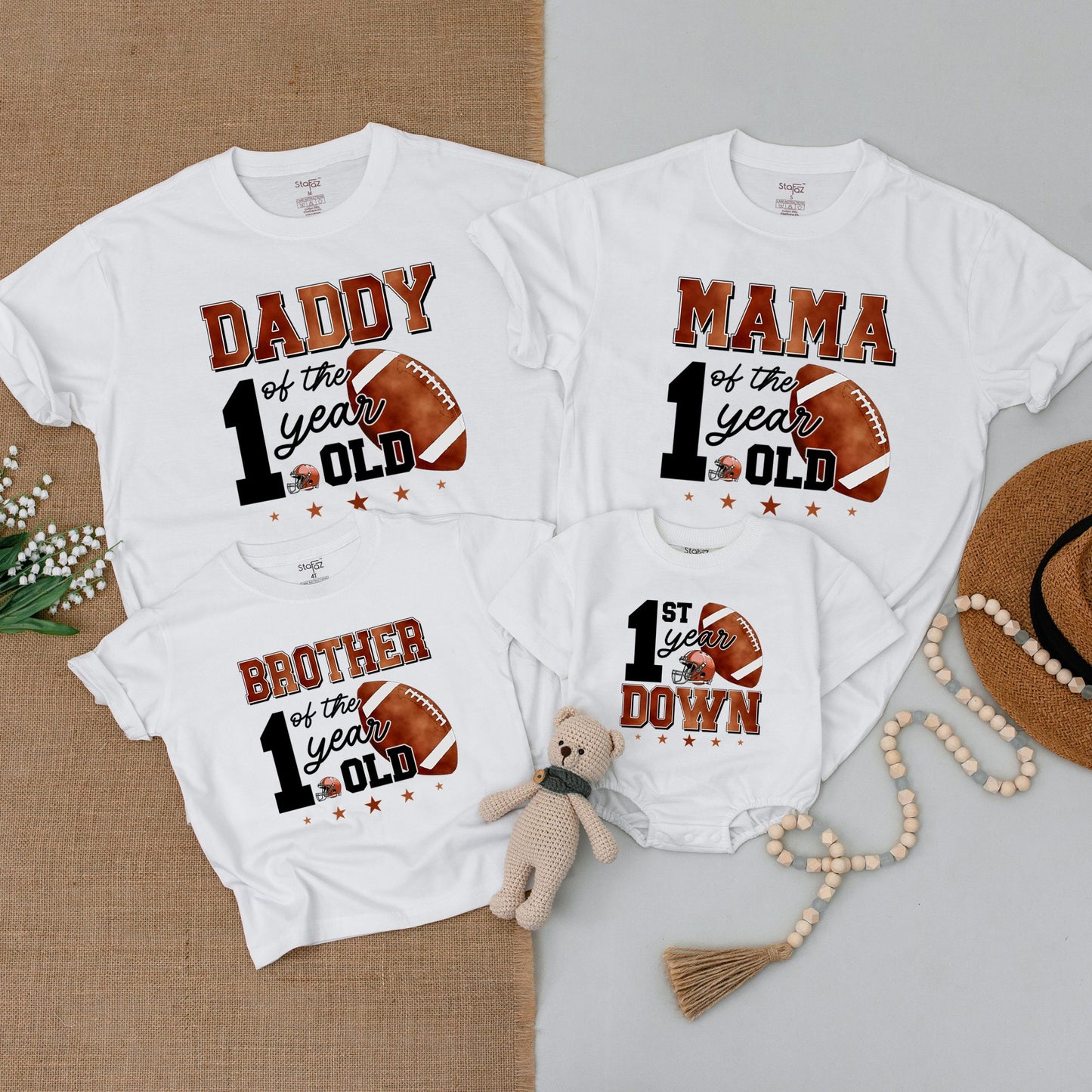 Family Football Birthday Outfits: Rookie Rompers & Matching Shirts