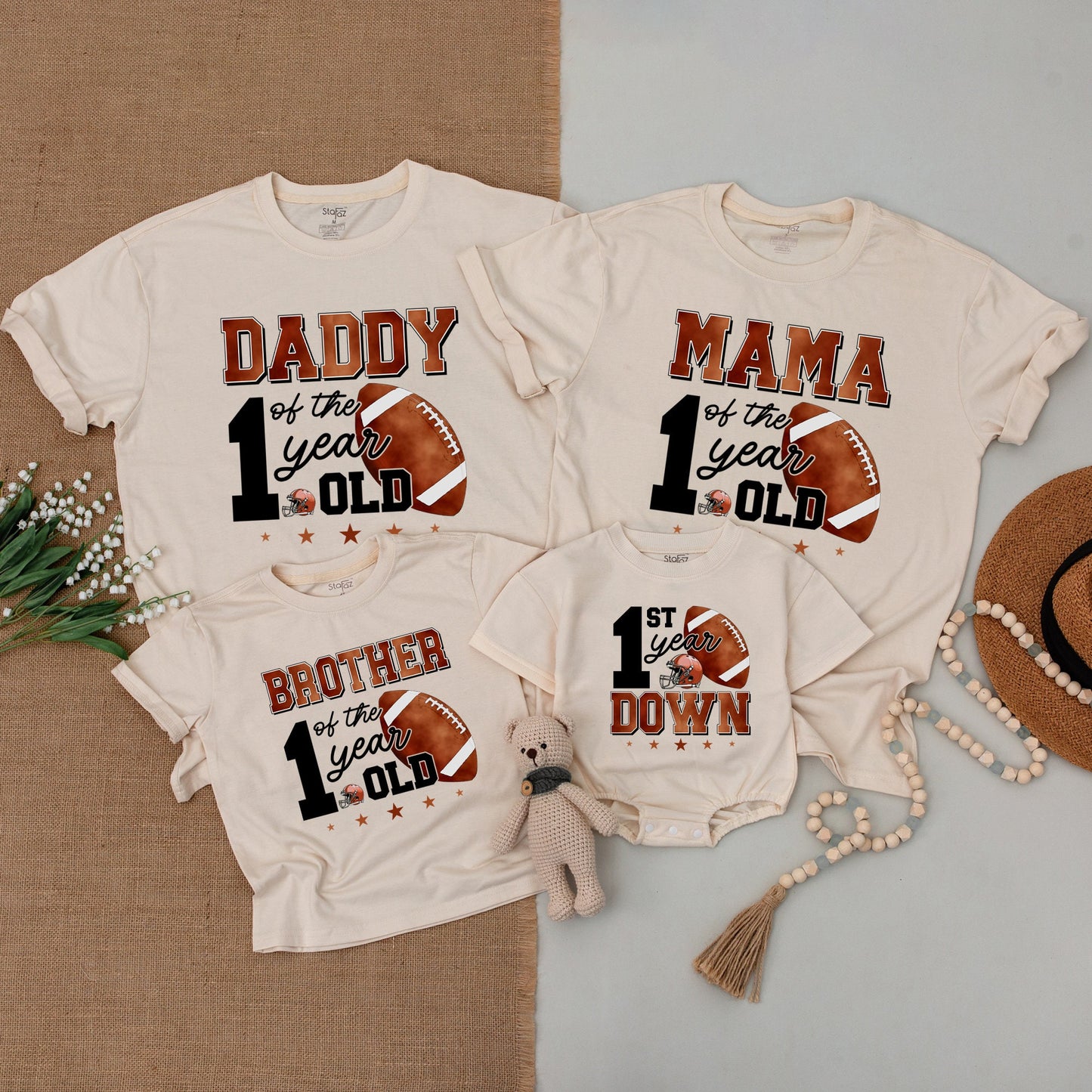 Family Football Birthday Outfits: Rookie Rompers & Matching Shirts