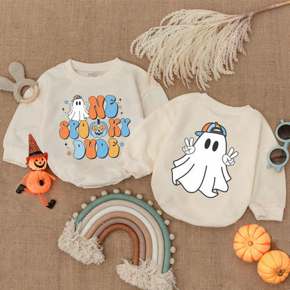 One Spooky Dude Halloween Ghost First Birthday Romper Baby Boy Outfit My First Halloween Costume Shower Gift Comfortable Bubble Romper