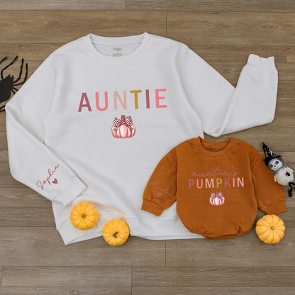 Auntie's Little Pumpkin Romper: Custom Cute Fall Baby Bodysuit