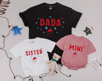 Retro Personalized Christmas Shirts: Matching Family & Baby's First