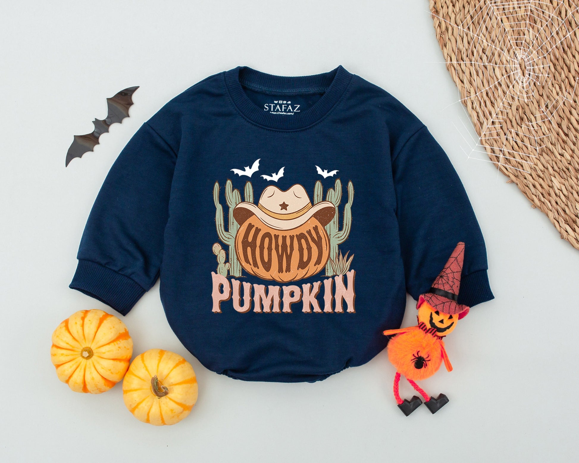 Western Pumpkin Baby Romper: First Halloween Outfit & Costume