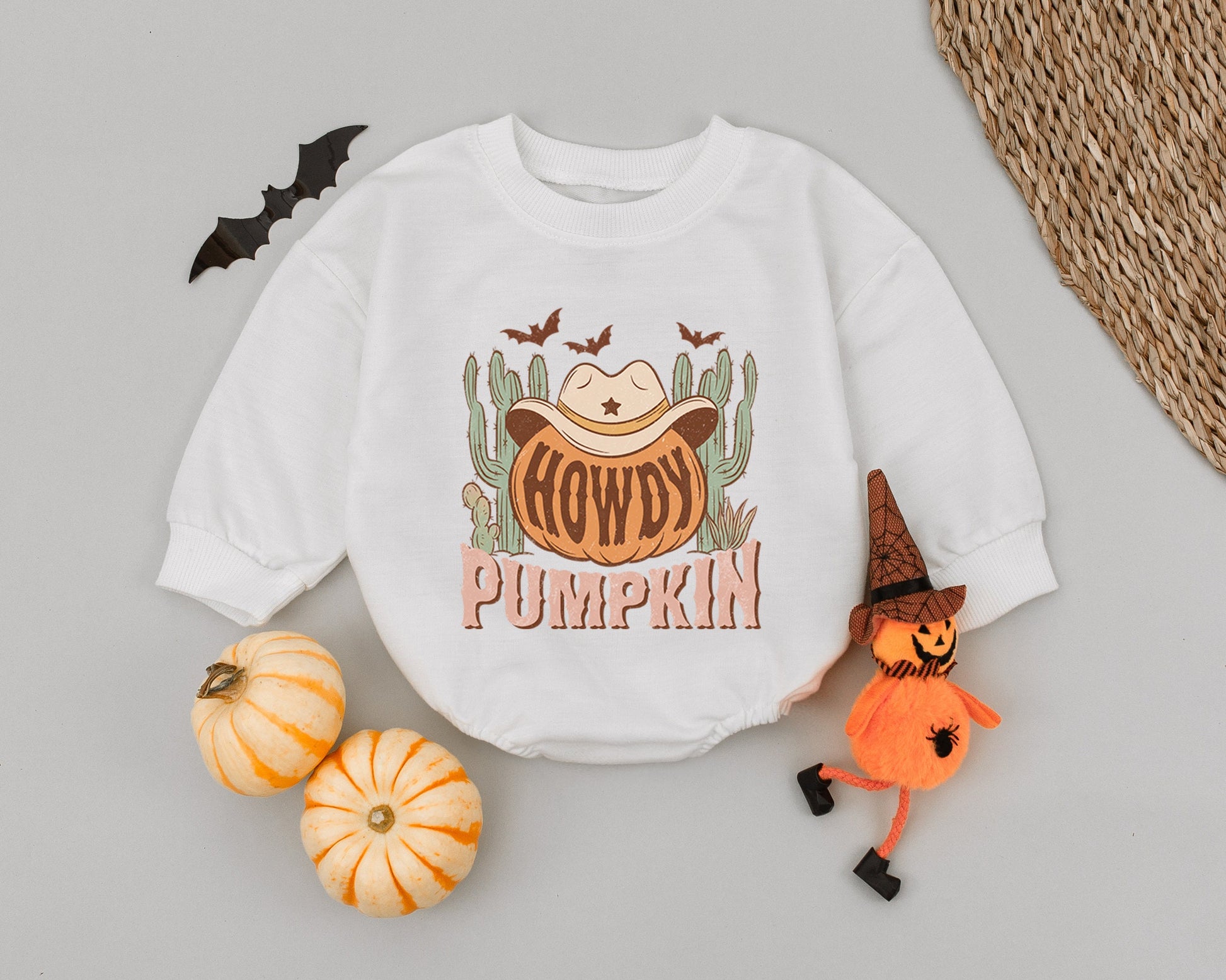 Western Pumpkin Baby Romper: First Halloween Outfit & Costume
