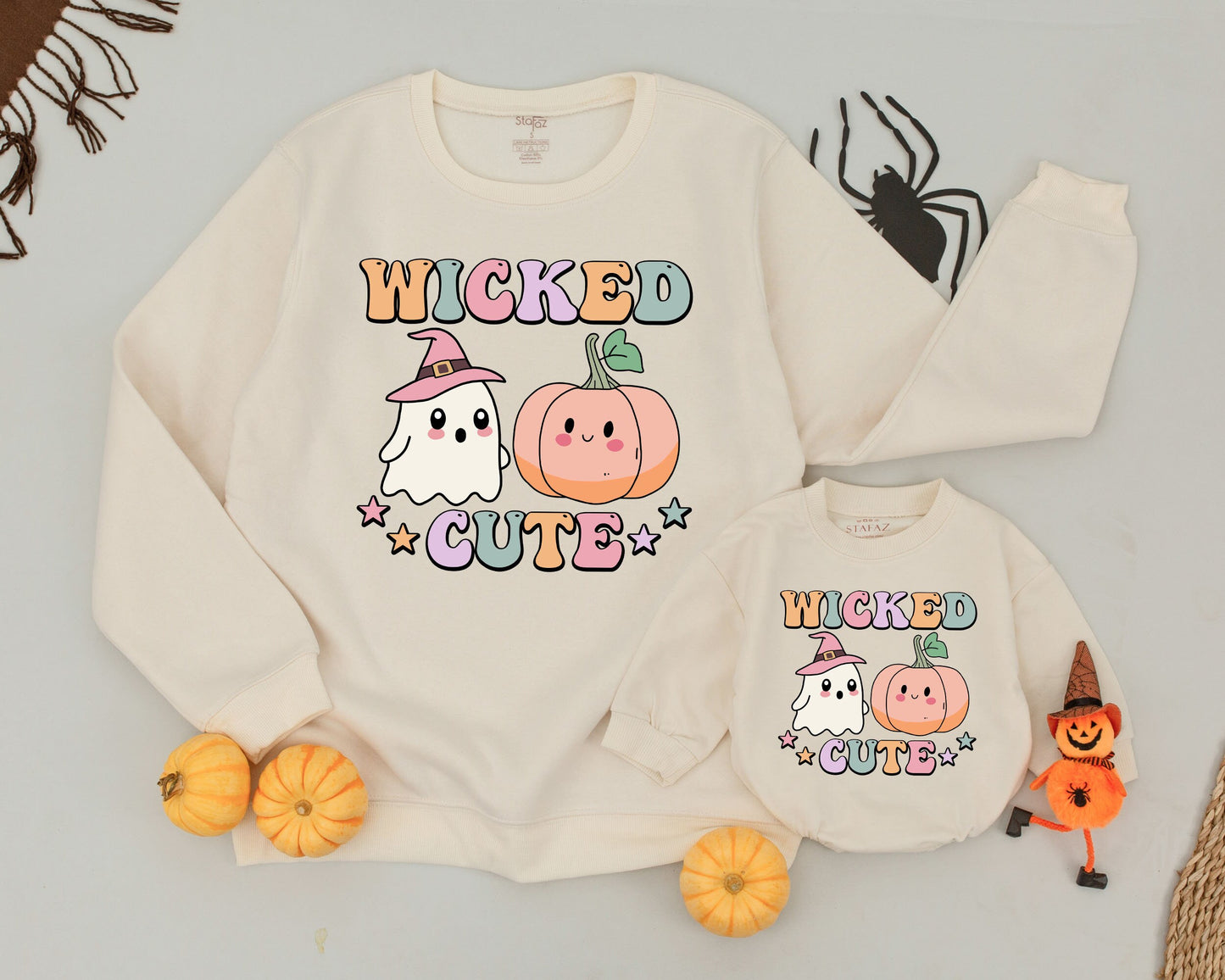 Matching Halloween Sweatshirts: Cute Mom & Baby Pumpkin Outfit