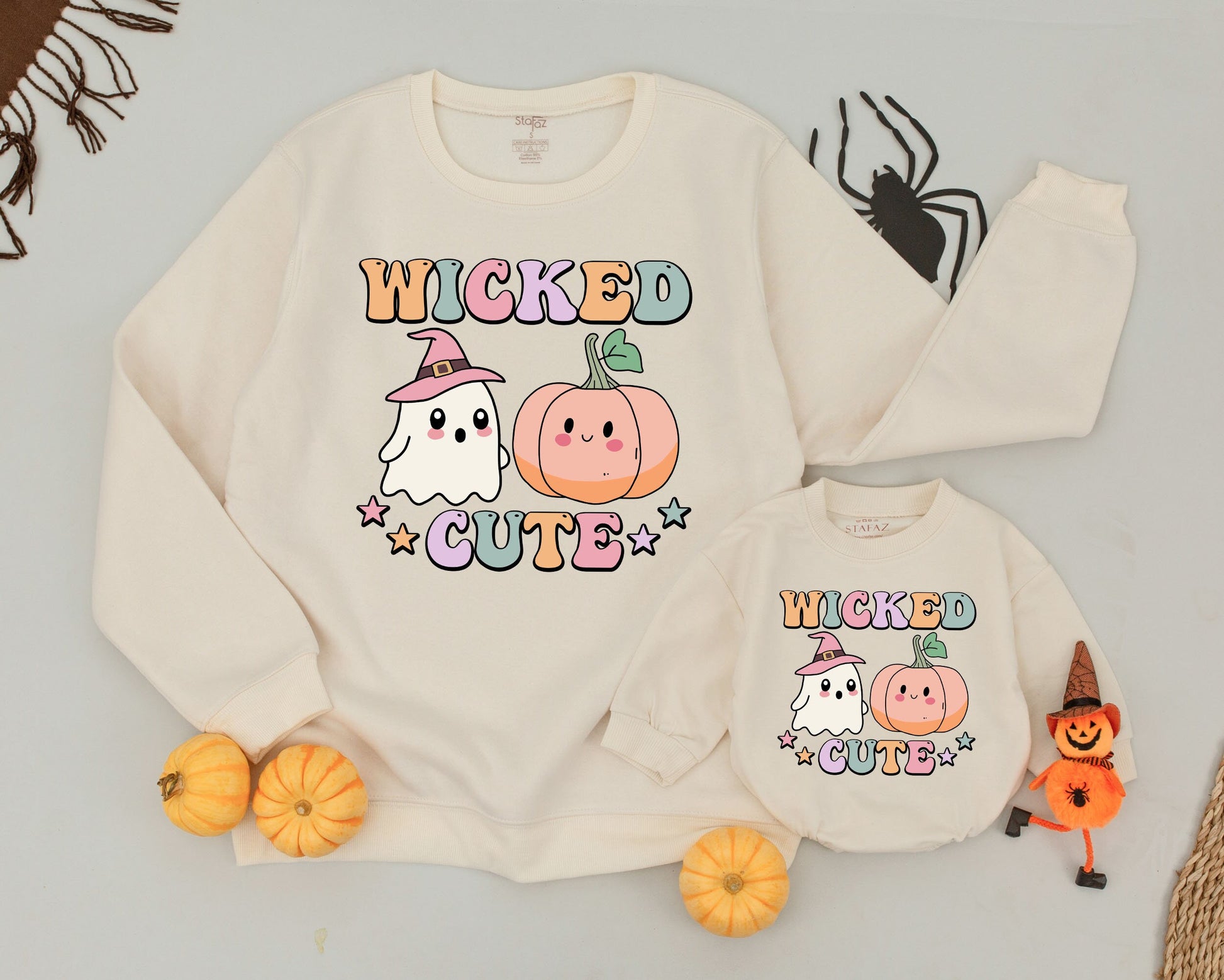 Matching Halloween Sweatshirts: Cute Mom & Baby Pumpkin Outfit