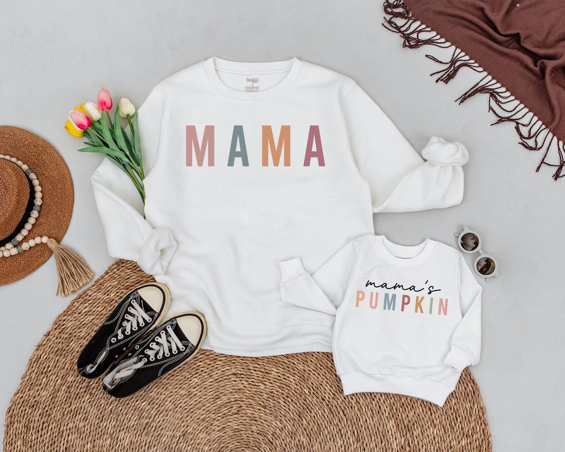 Matching Mama & Mini Pumpkin Sweatshirts - Fall Family Outfits