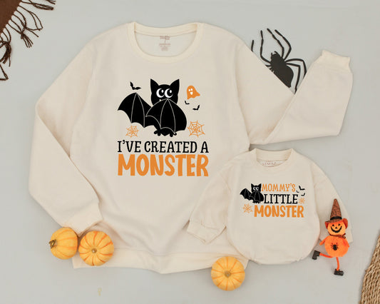 Matching Halloween Outfits: Mommy & Me Monster Sweater Set