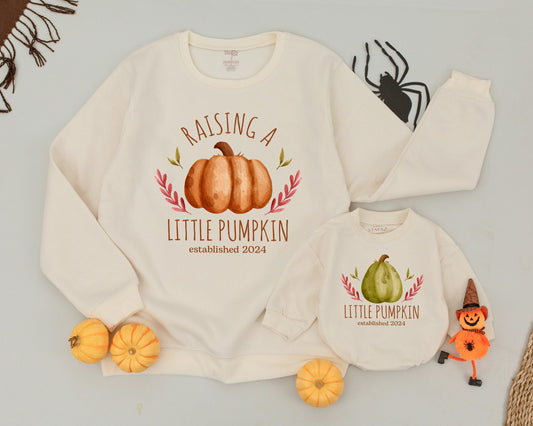 Pumpkin-Themed Family Outfits: Mama & Mini Sweaters, Rompers & More