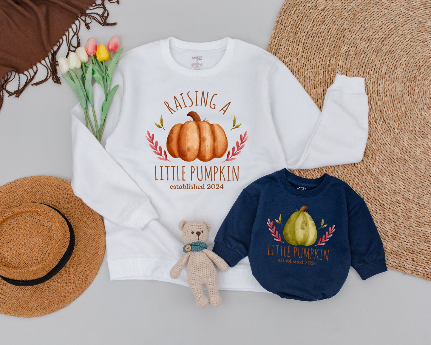 Pumpkin-Themed Family Outfits: Mama & Mini Sweaters, Rompers & More