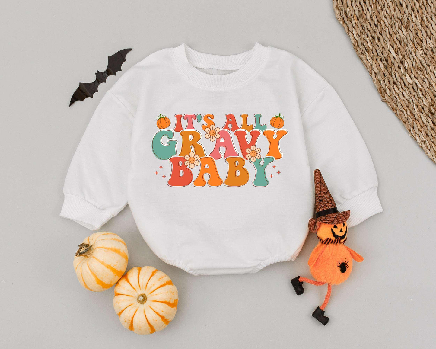 First Thanksgiving Baby Romper, Retro Toddler Outfit, Fall Clothing