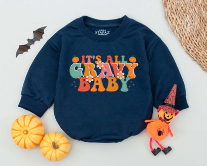 First Thanksgiving Baby Romper, Retro Toddler Outfit, Fall Clothing