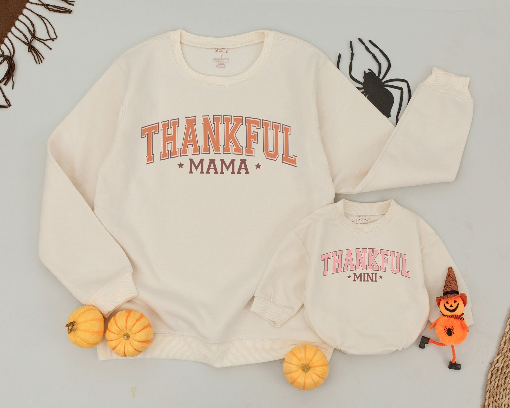 Mama & Mini Retro Thankful Sweater Set: Fall Family Matching Outfits