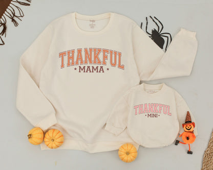 Mama & Mini Retro Thankful Sweater Set: Fall Family Matching Outfits