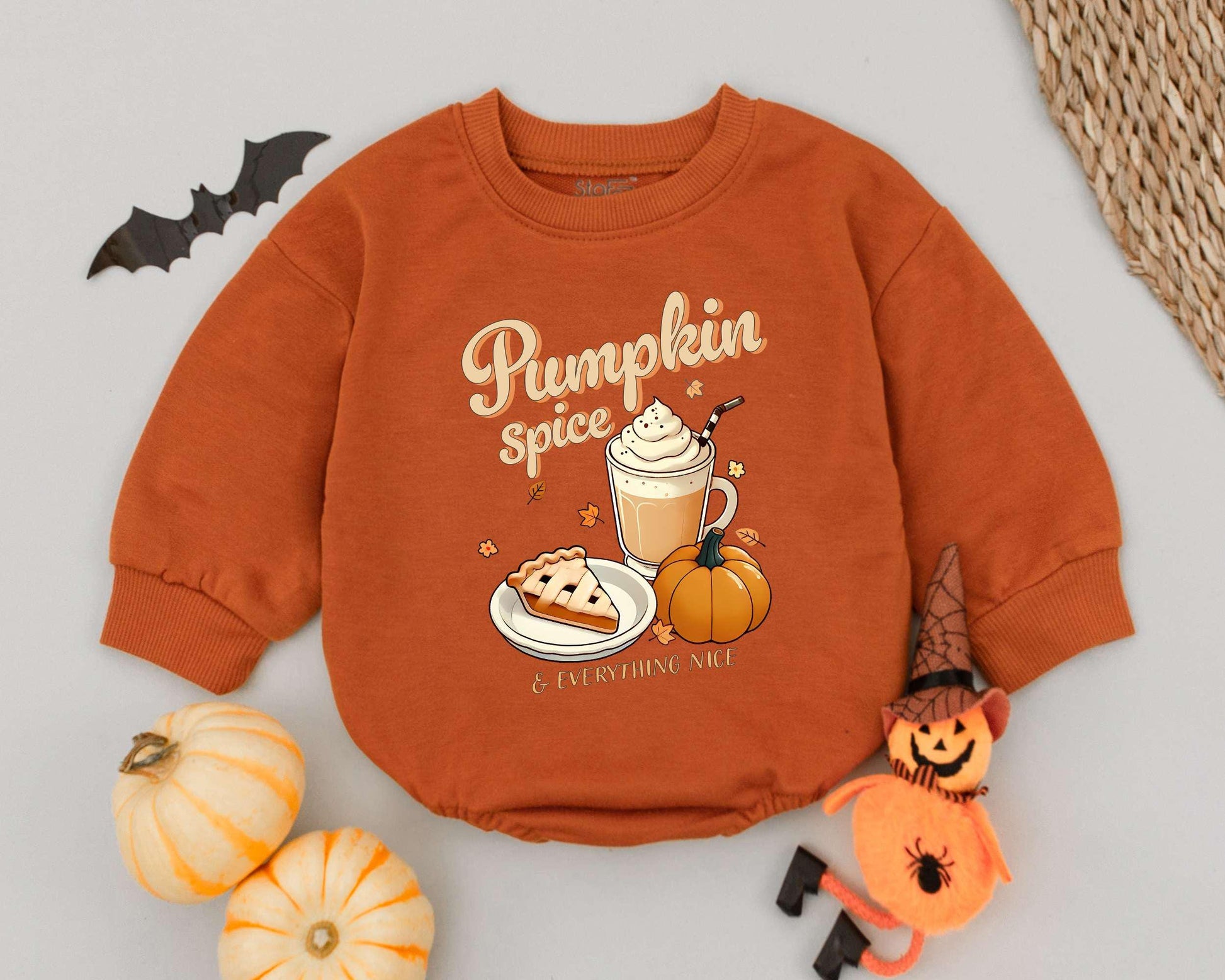 Retro Pumpkin Spice Romper: Halloween & Thanksgiving Baby Outfit