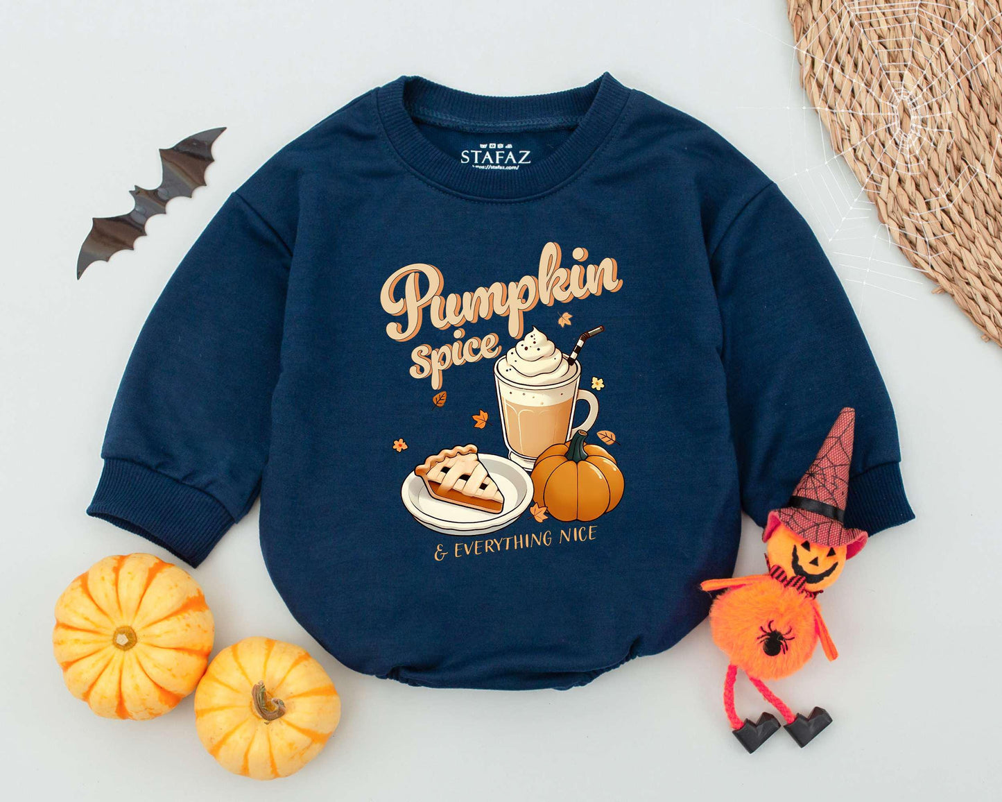 Retro Pumpkin Spice Romper: Halloween & Thanksgiving Baby Outfit