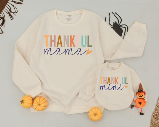 Retro Thanksgiving Mommy & Me Sweaters: Matching Family Fall Outfits