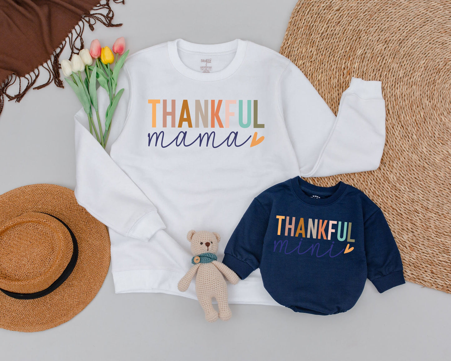 Retro Thanksgiving Mommy & Me Sweaters: Matching Family Fall Outfits