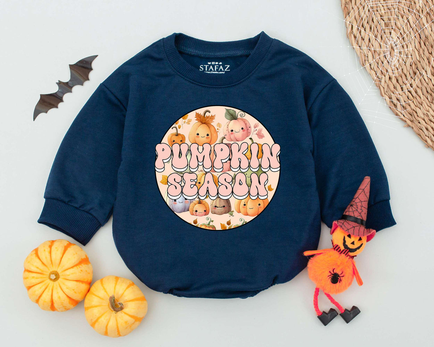 First Halloween Outfit: Pumpkin Romper, Toddler Sweatshirt Gift Set