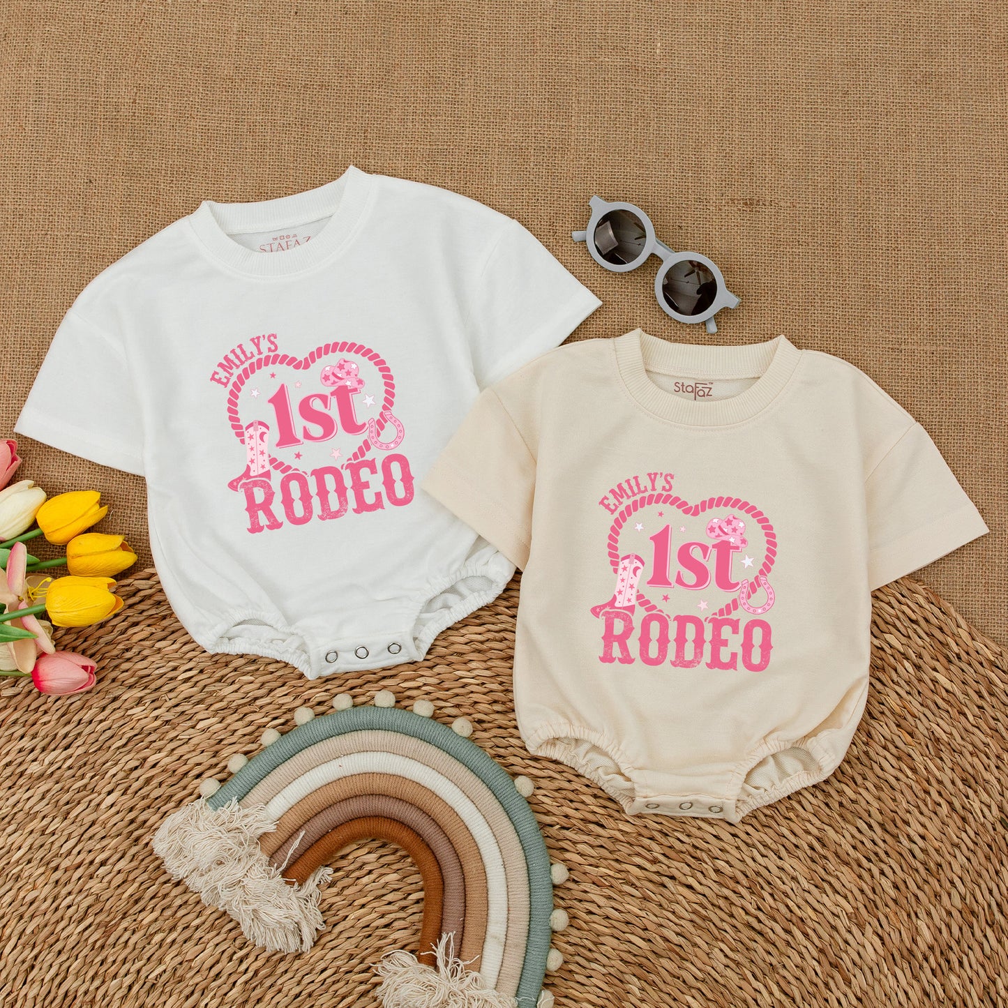 Cowgirl Rodeo Birthday Romper, Western 1st Birthday Bodysuit Outfit