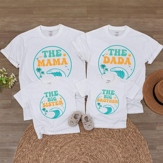 Waves 1st Birthday Shirt & Newborn Romper Set: Beach Van Baby Outfit for Boy or Girl First Summer Clothes
