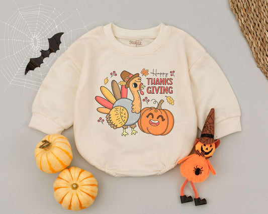 Turkey Day Baby Romper, Fall Clothes, Funny First Thanksgiving Gift
