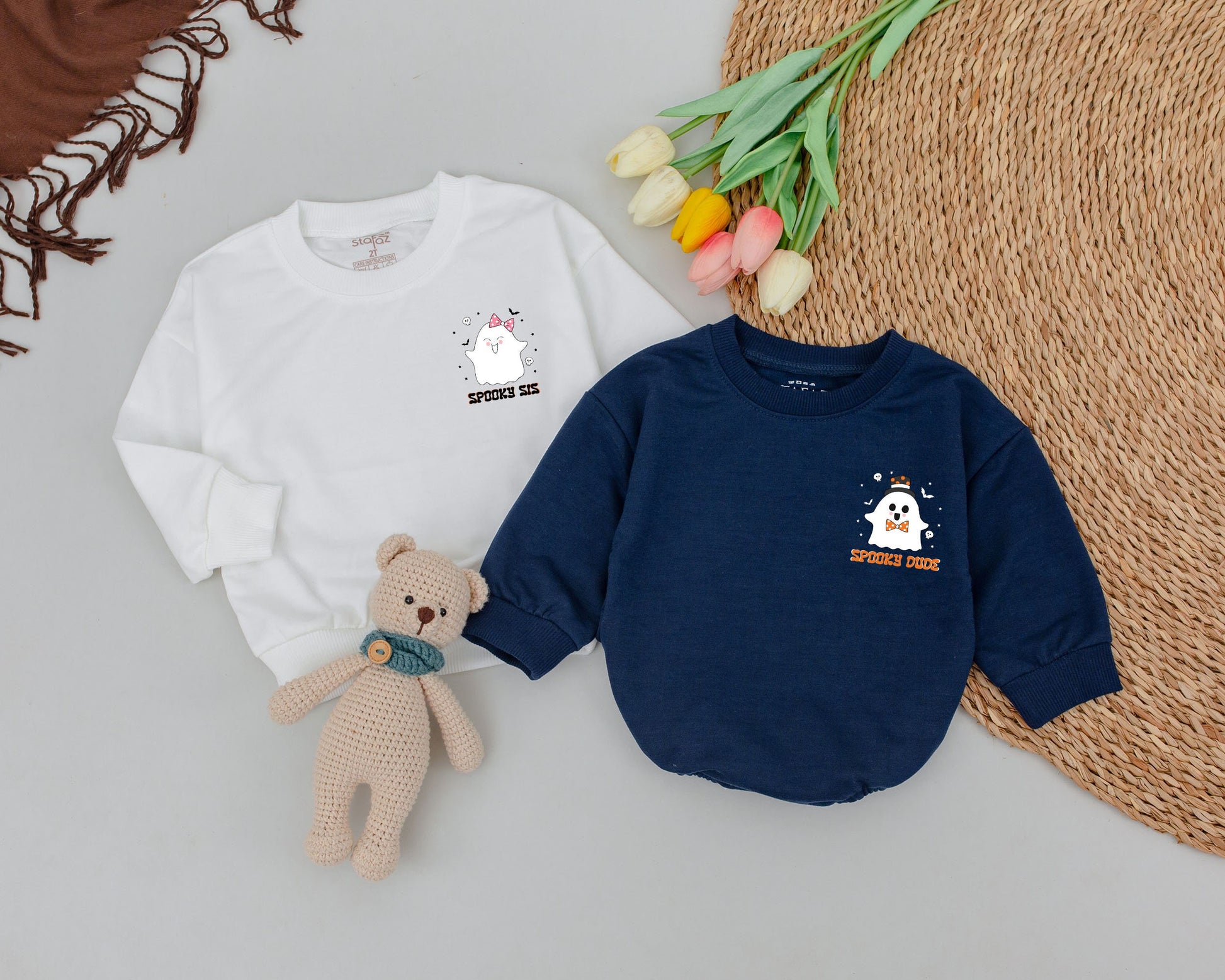 Matching Halloween Ghost Family Shirts: Baby, Mom & Personalized