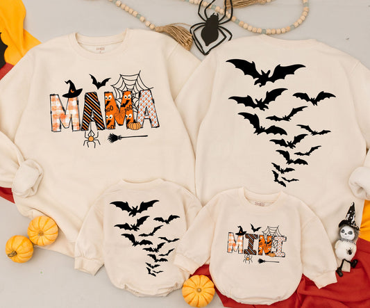 Matching Mommy & Me Halloween Set: Cozy Sweatshirt + Baby Romper